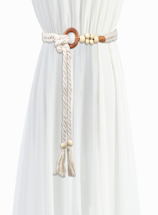 NIDMIDO Women's Braided Knotted Waist Belt, Trendy Bohemian Style Waist Belt Decorative Tassel Dress Belt for Women Girls - Image 1